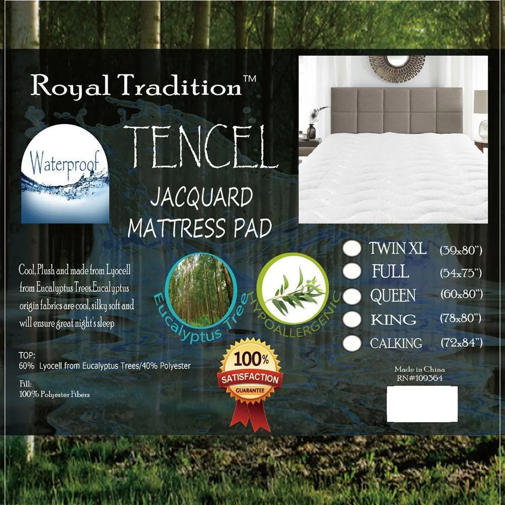 Waterproof Lyocell from Eucalyptus TENCEL™ Jacquard Mattress Pad