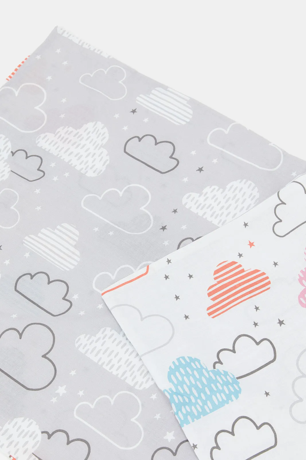 White And Grey Cloud Printed Kids Comforter (Single Size)