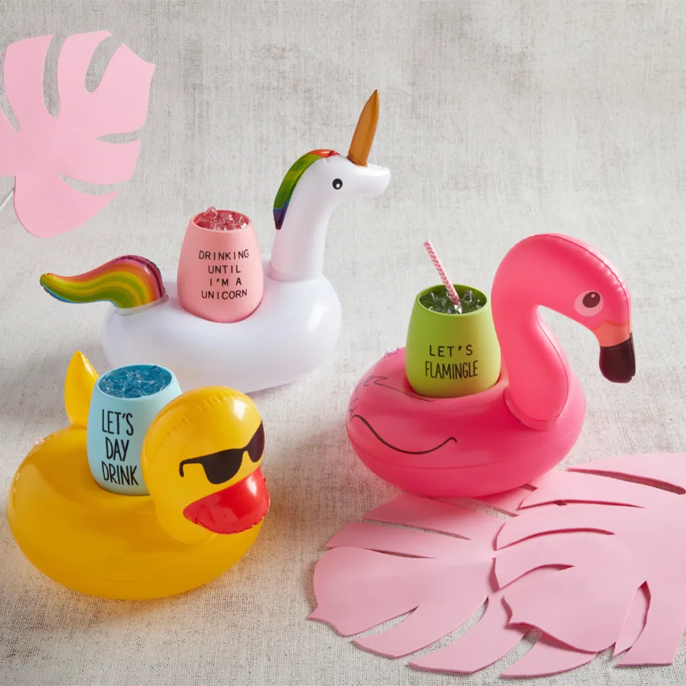 Wine Floaty Set - Rubber Duck