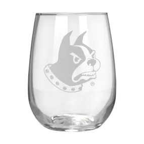 Wofford Terriers 17 oz. Stemless Wine Glass