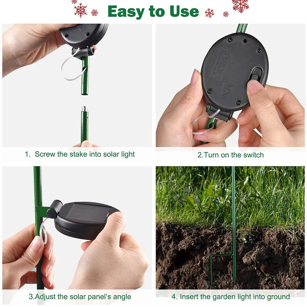 Yescom Solar Garden Stake Lights Chrismas Tree 2ct/Pack